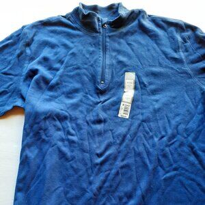 Falls Creek Mens Shirt Quarter Zip Blue Long Sleeve XXXL 3X New